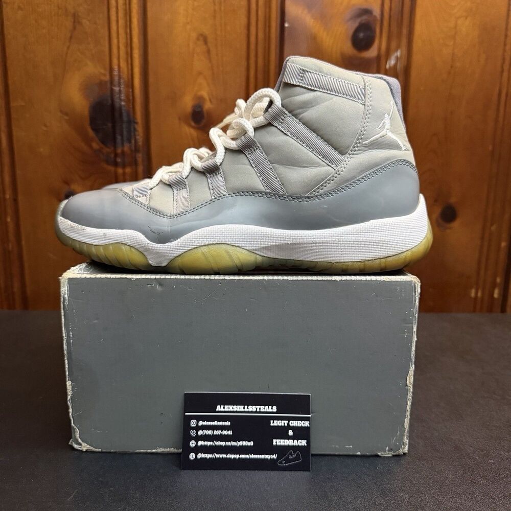 Jordan 11 Cool Grey Size 9.5 Men 2010 Retro Release (378037-001) OG Box Lid